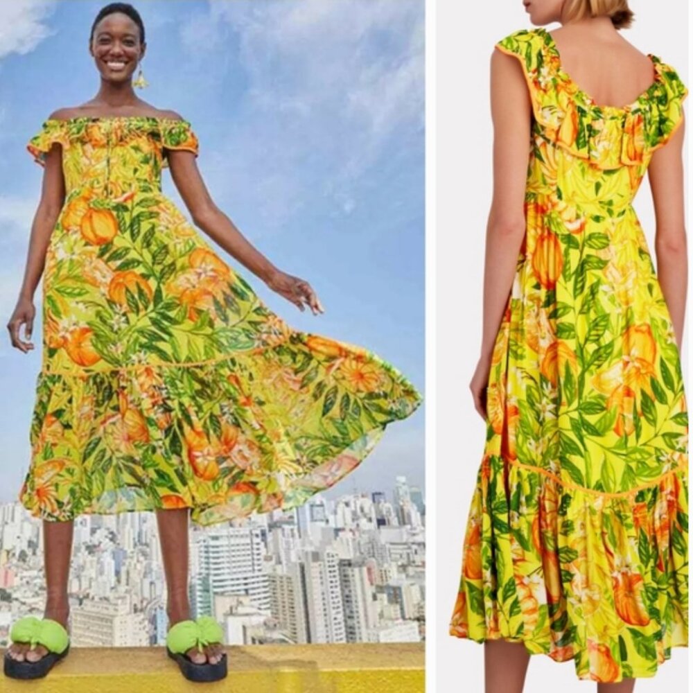 Farm Rio Tangerine Midi Dress